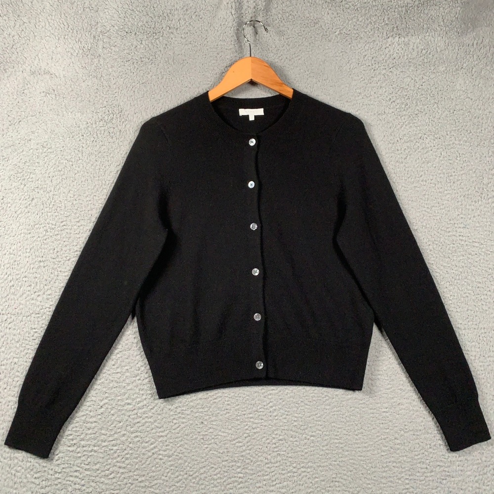 Naked Cashmere Jayla Cardigan Womens Medium Black Button-Up 100% Cashmere Luxury